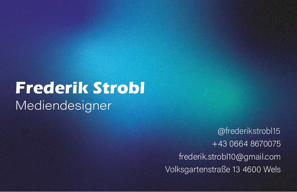 Frederik Strobl's contact details on his business card